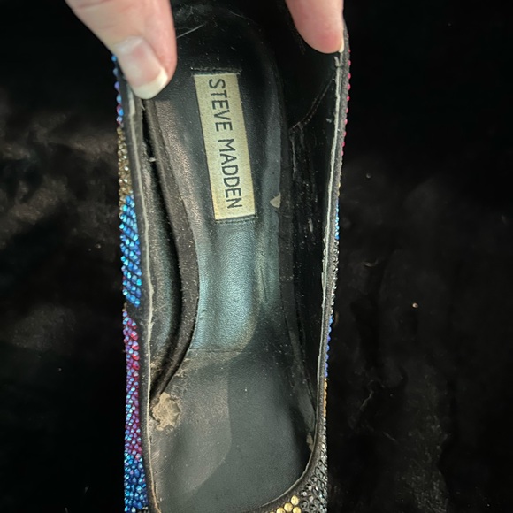 Steve Madden Size 8 Dyvinal Camouflage Rhinestone Crystal Platform 6” Heels - Picture 6 of 9